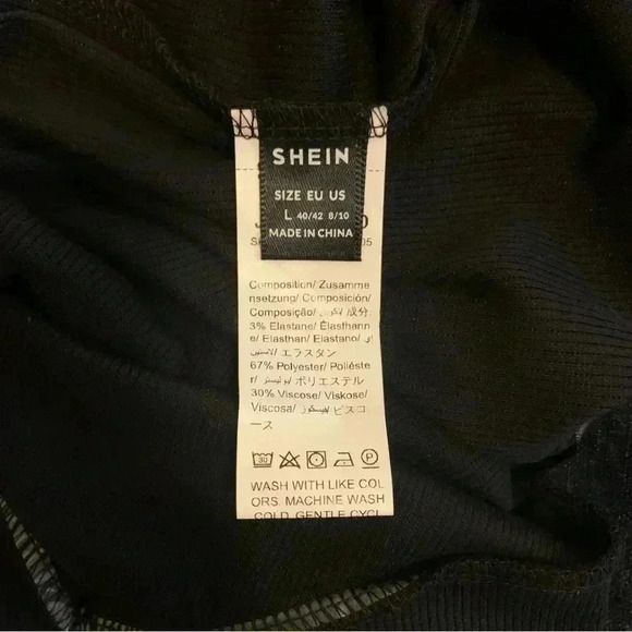 SHEIN black cross neck bodysuit - Picture 6 of 7